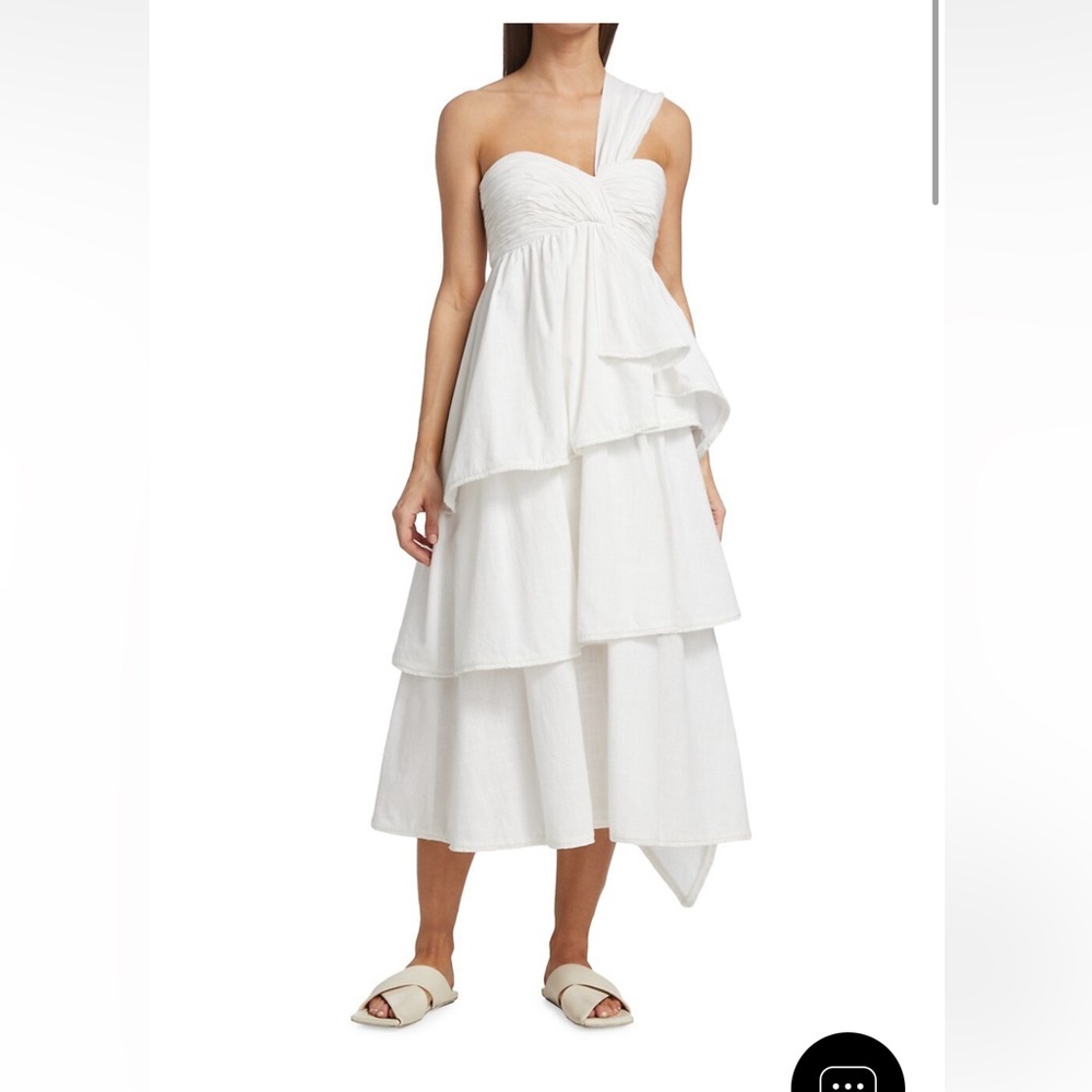 Cinq à Sept Sori Tiered One-Shoulder Midi Dress